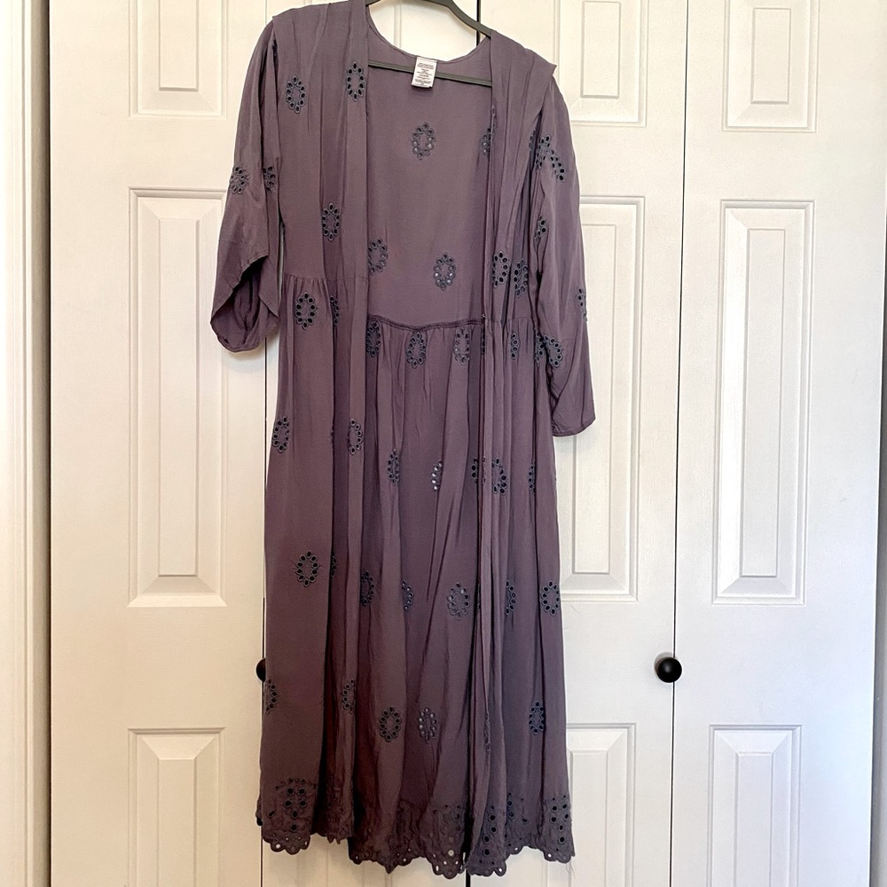 Purple womens cover up for swimwear/ leisure.